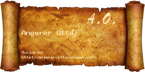 Angerer Ottó névjegykártya